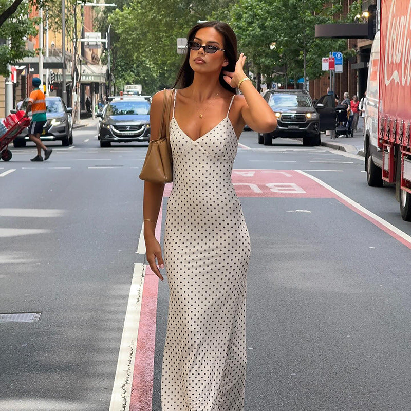 Damen Maxikleid mit seitlichem Schlitz und dekorativer Raffung Drune