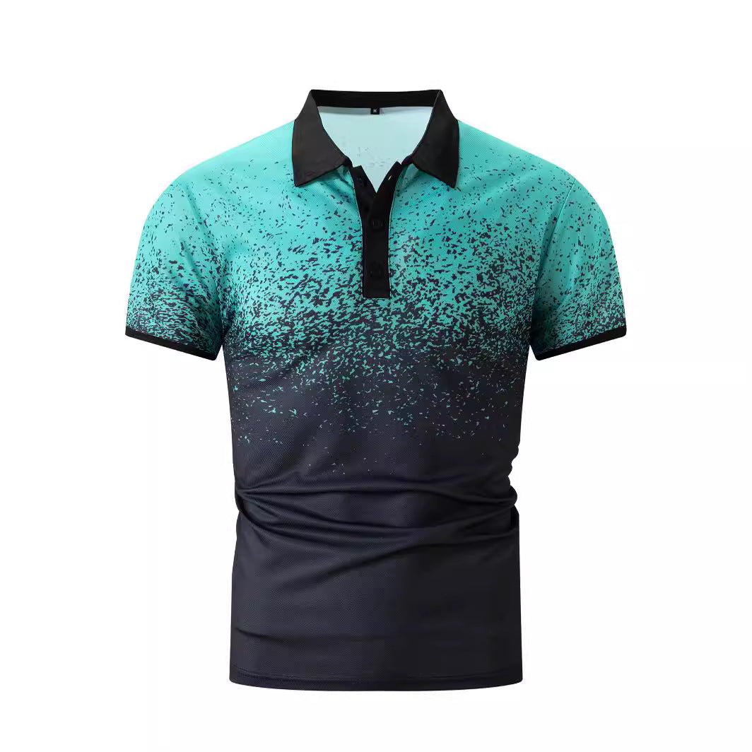 Herren-Gradient-Druck-Performance-Polohemd Drune