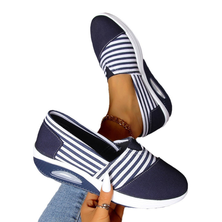 Damen Leichte Slip-On Sneakers mit Keilabsatz und gepolsterter Komfortsohle Drune