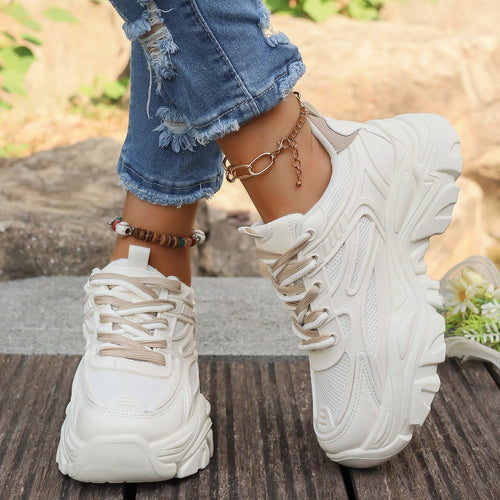 Damen Chunky Sneakers mit dämpfender Sohle und atmungsaktivem Obermaterial Drune