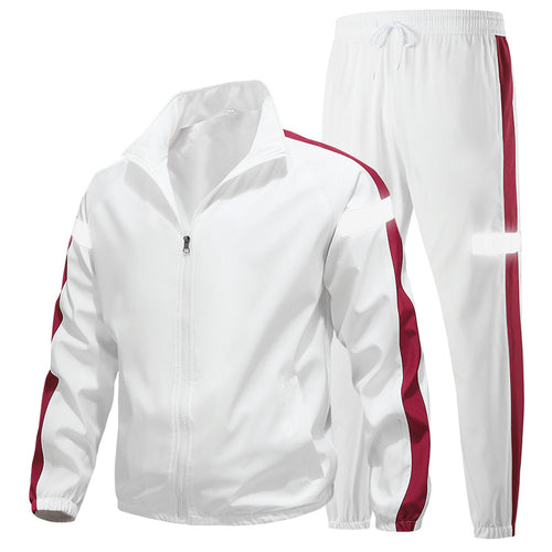 Herren Sportliches Trainingsanzug-Set mit Reißverschlussjacke, Jogginghose und reflektierenden Einsätzen Drune