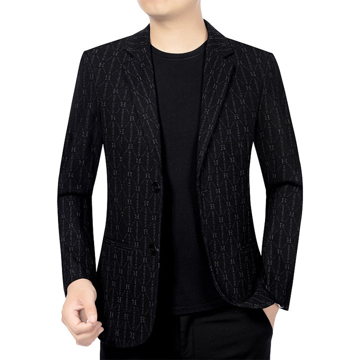 Herren Modernes Einreihiges City-Blazer mit aufgesetzten Taschen und leichter Halbfütterung Drune
