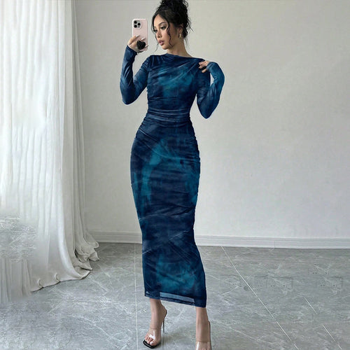 Damen Elegantes Wickelkleid mit Struktur Drune