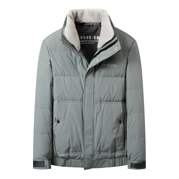 Herren Kurzsteppjacke mit Teddykragen und winddichter Thermoisolierung Drune