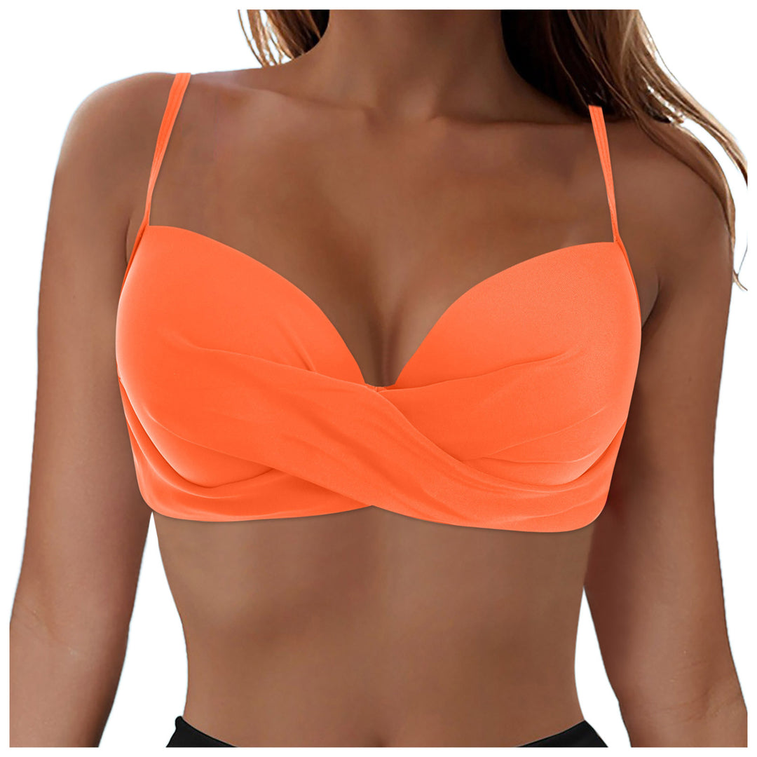 Damen Elegantes Bikinioberteil mit Wickeldesign Drune