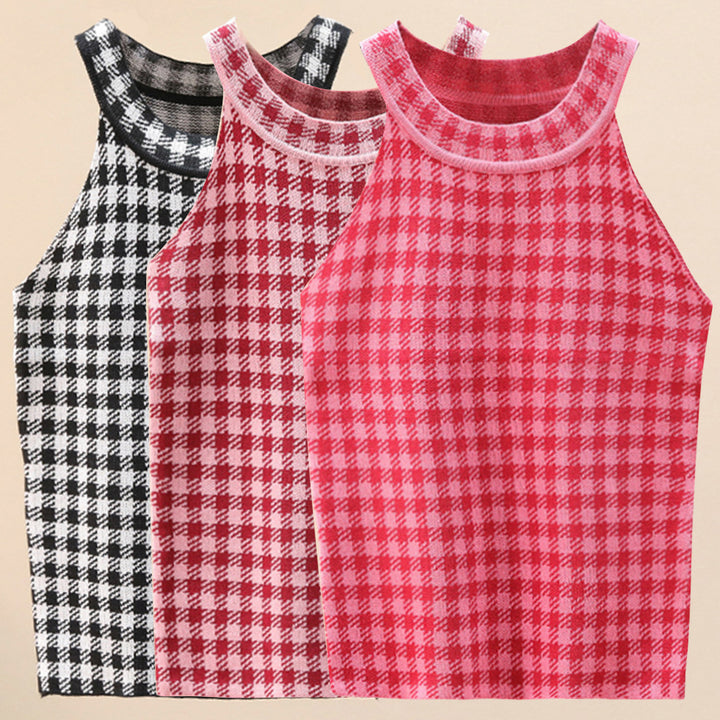 Damen Sportliches Tanktop mit schickem Karomuster Drune