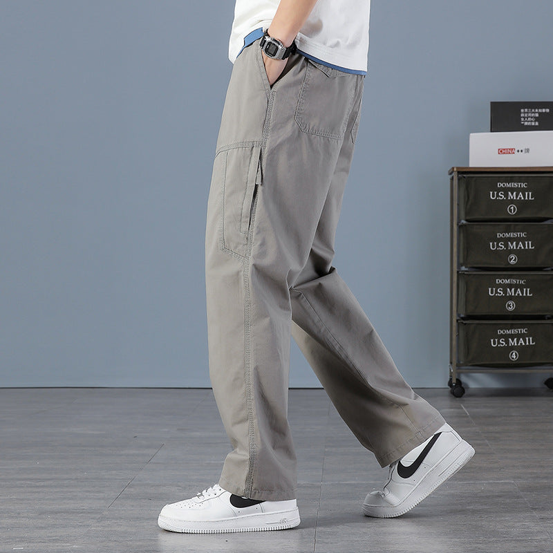 Herren Weite Utility-Cargohose mit geradem Bein, Mehrfachtaschen & lockerer Passform Drune