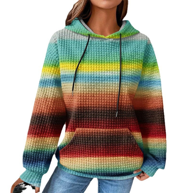 Damen Modischer Kapuzenpullover im Karodesign Drune