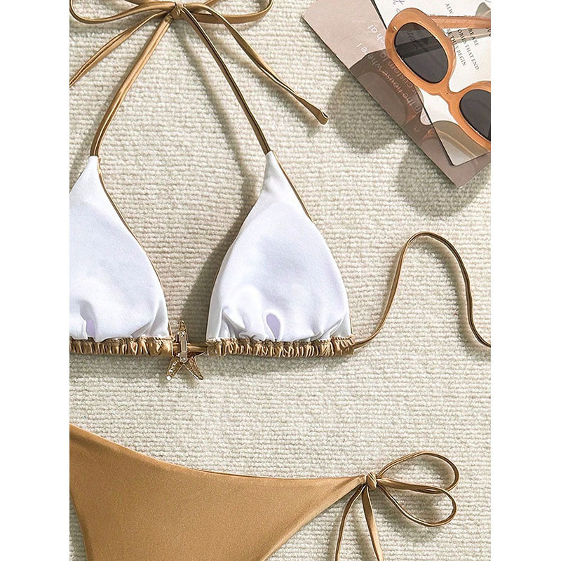 Damen Triangel-Bikini mit modischem Spitzen-Detail Drune