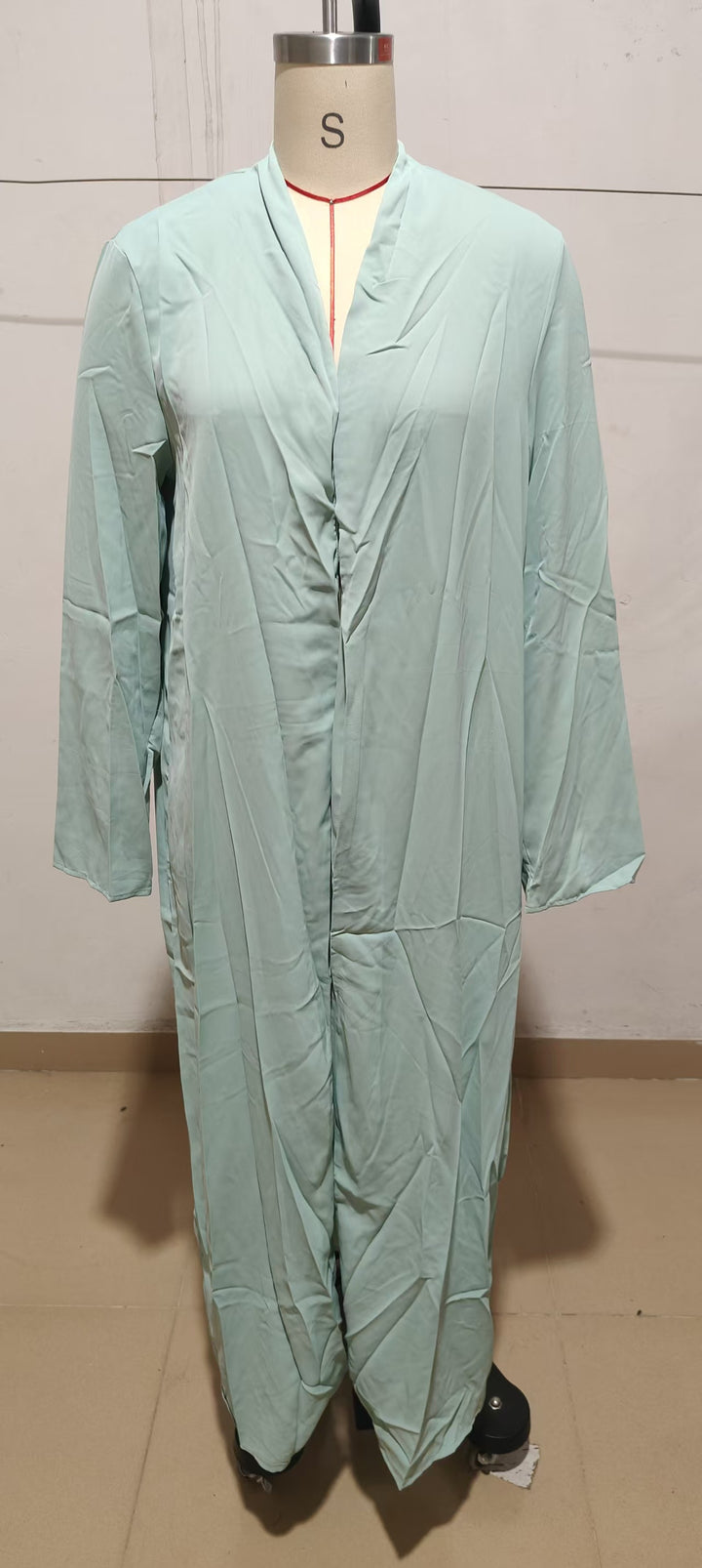 Damen Langer Kaftan‑Mantel mit fließender V‑Ausschnitt Drapierung Drune