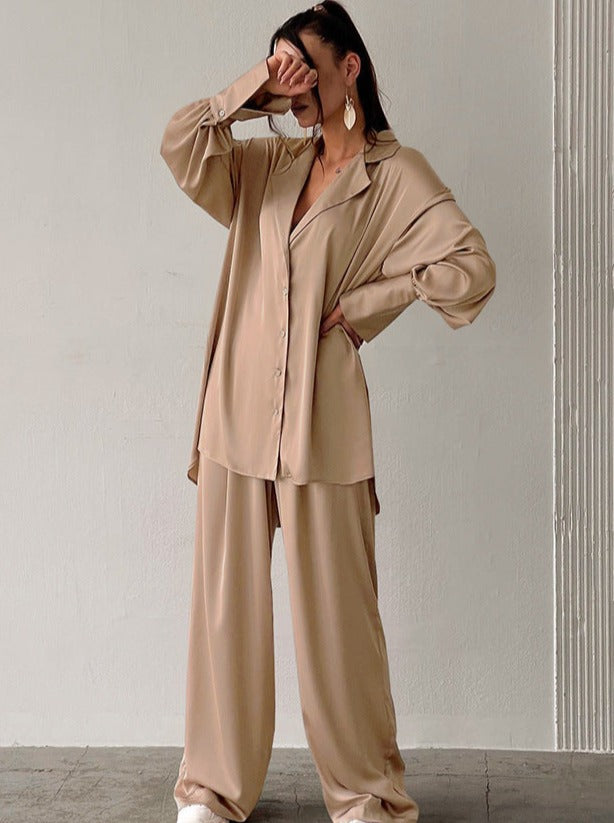 Drune | Damen Loungewear Satz mit Weiter Geschnittener Hose