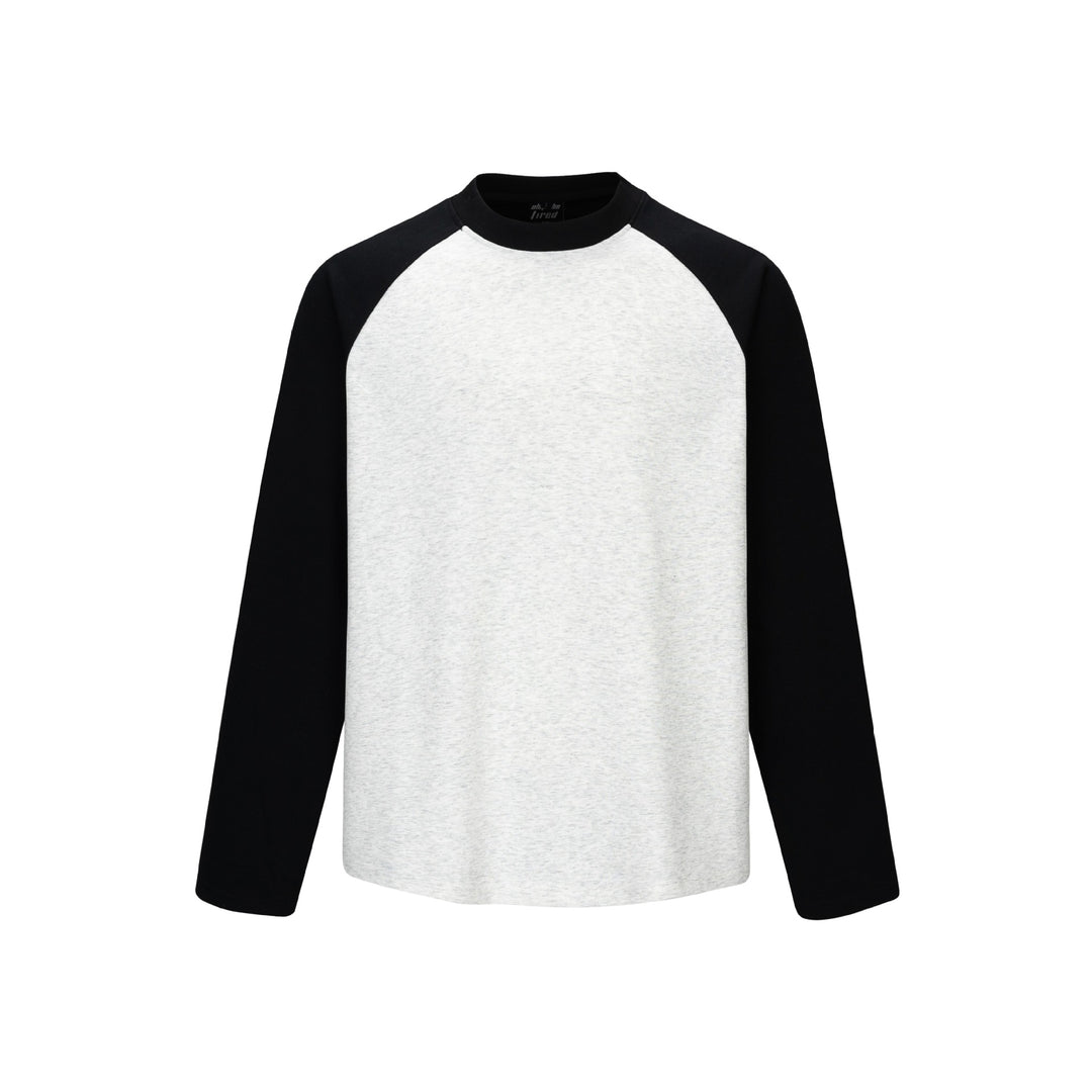 Unisex Raglan-Langarm‑Sweatshirt aus Baumwollmischung mit kontrastierenden Ärmeln und geripptem Rundhals Drune