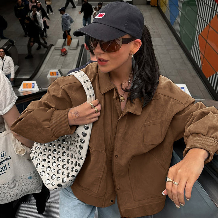 Damen Oversized Schlasjacke mit lässigem Schnitt aus weichem Material Drune