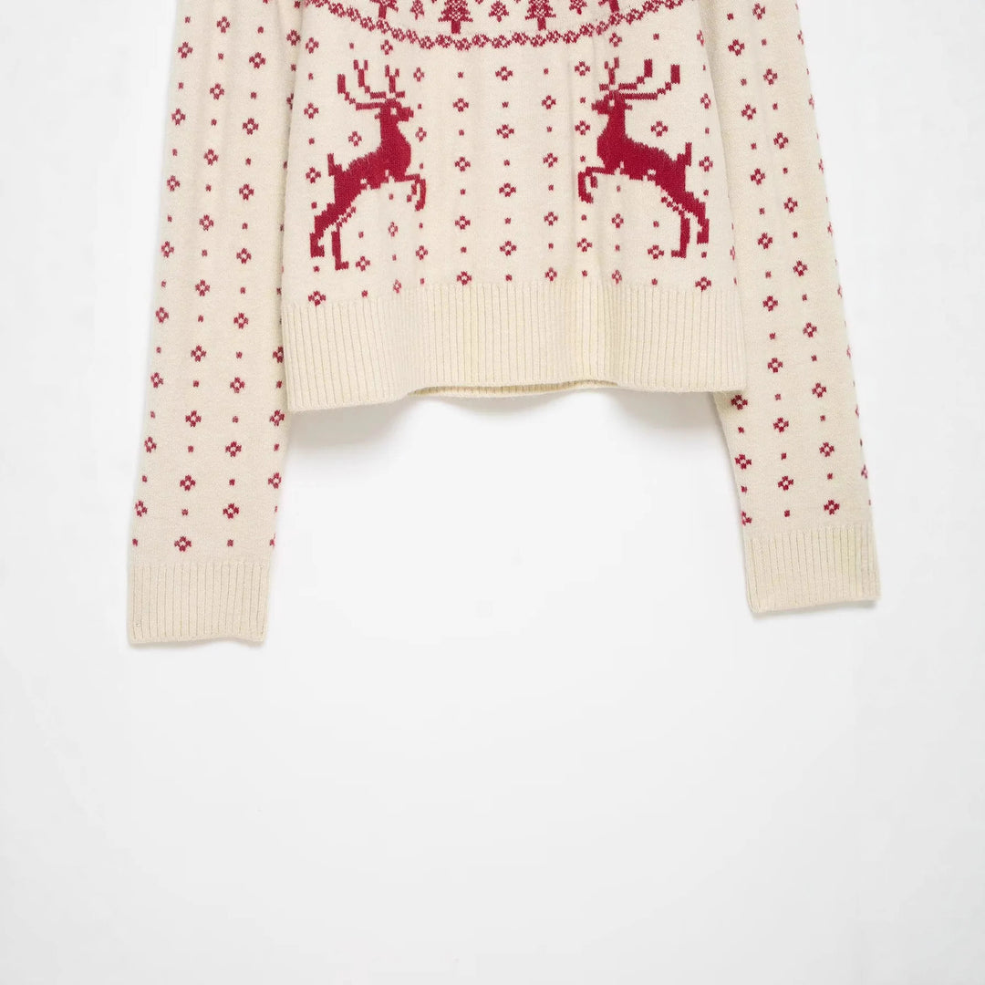 Damen nan weicher Norweger-Feinstrick-Pullover mit hohem Rollkragen und gestepptem Fair‑Isle-Motiv Drune