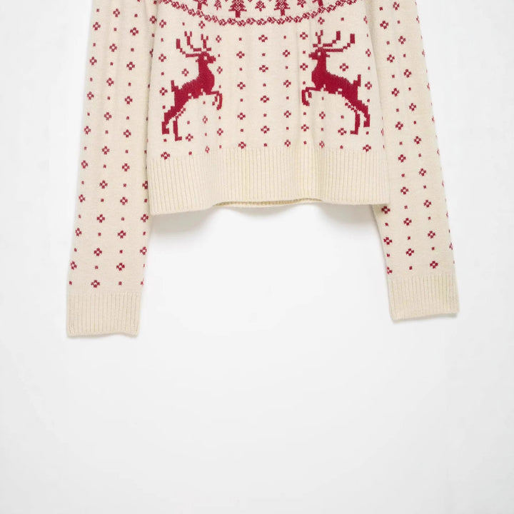 Damen nan weicher Norweger-Feinstrick-Pullover mit hohem Rollkragen und gestepptem Fair‑Isle-Motiv Drune