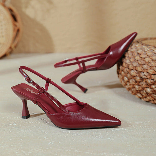 Damen stilvolle Slingback-Pumps mit schmalem Absatz Drune
