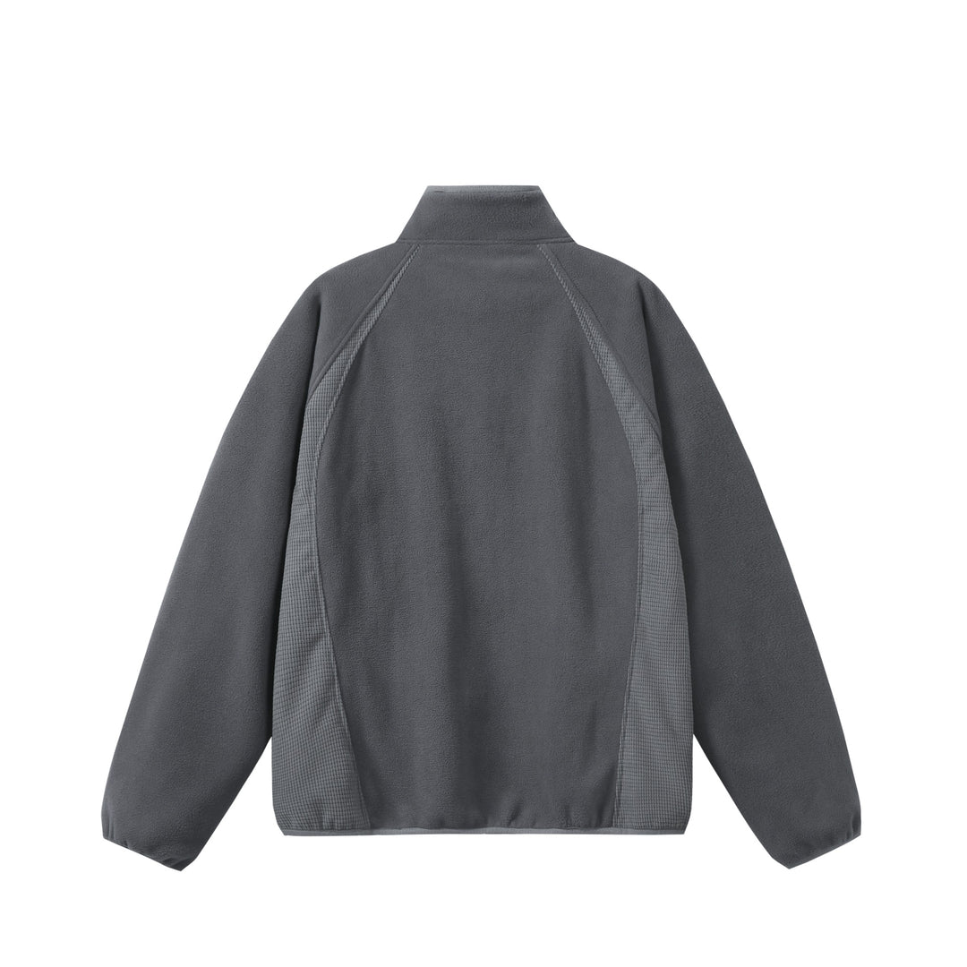 Unisex Fleece-Zippjacke mit Stehkragen und strukturierten Seiteneinsätzen Drune