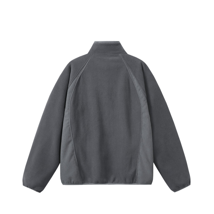 Unisex Fleece-Zippjacke mit Stehkragen und strukturierten Seiteneinsätzen Drune