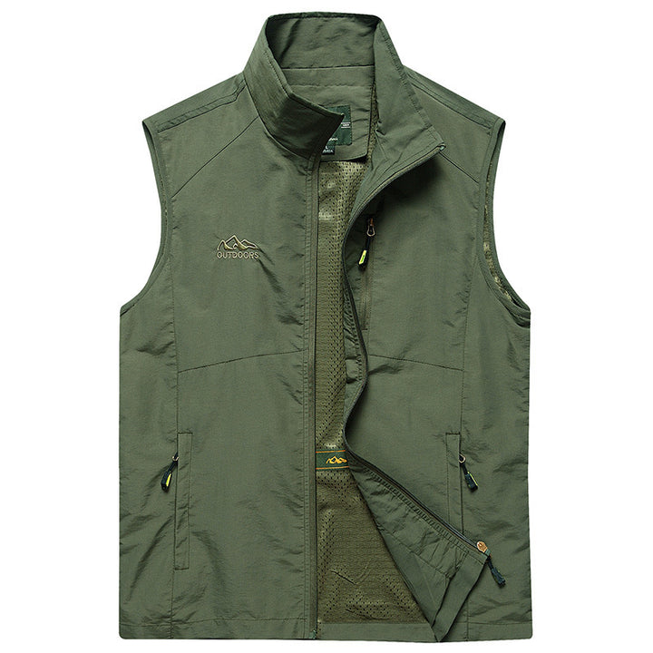 Herren Leichte atmungsaktive Outdoor‑Weste mit Mesh‑Innenfutter und Reißverschlusstaschen Drune