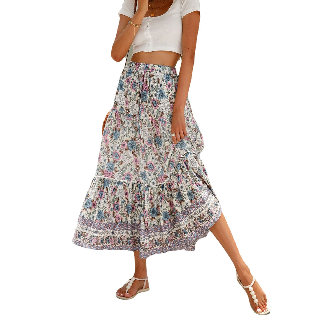Damen Maxirock mit buntem Blumenmuster Drune