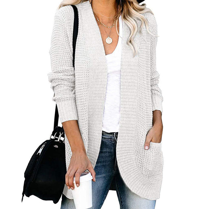 Drune | Gestrickter Cardigan - Langärmlig Lockere Passform - Offene Front mit Großen Taschen