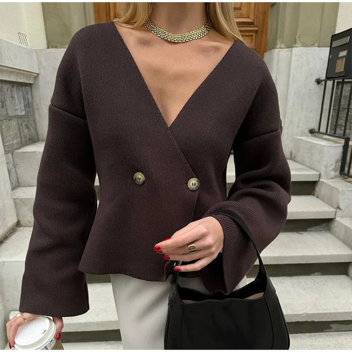 Damen Eleganter Wickelcardigan Drune