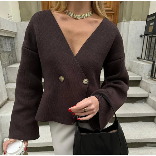 Damen Eleganter Wickelcardigan Drune