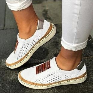 Damen Komfort-Slip-On-Sneaker aus Veloursleder mit elastischem Mehrstreifen-Dehnband und geflochtenem Espadrille-Detail Drune