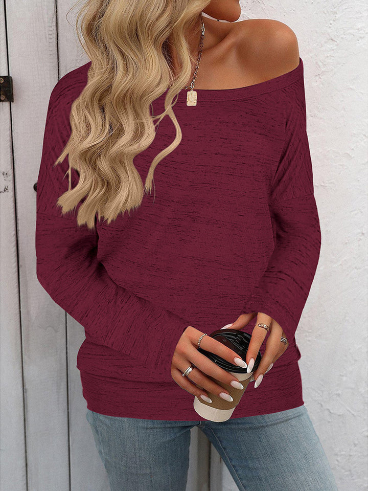 Damen Oversize off-shoulder feinstrick Pullover mit weitem Bootsausschnitt Drune