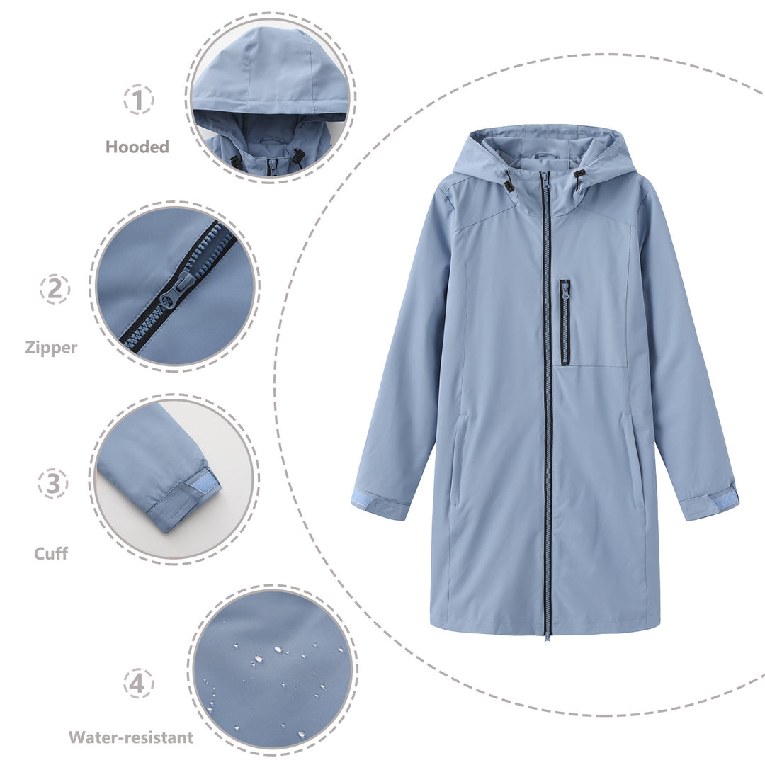Damen Funktionsjacke mit verstellbarem Kapuzenkragen Drune