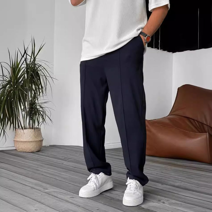 Herren elegante und bequeme Chinohose mit Falten Drune