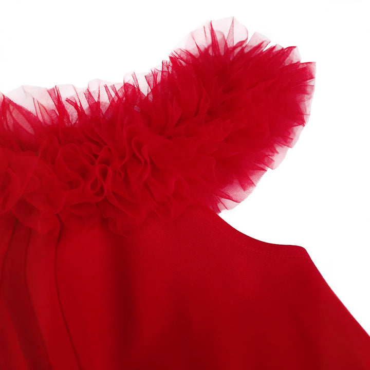 Damen elegantes Kleid mit fransigen Akzenten Drune