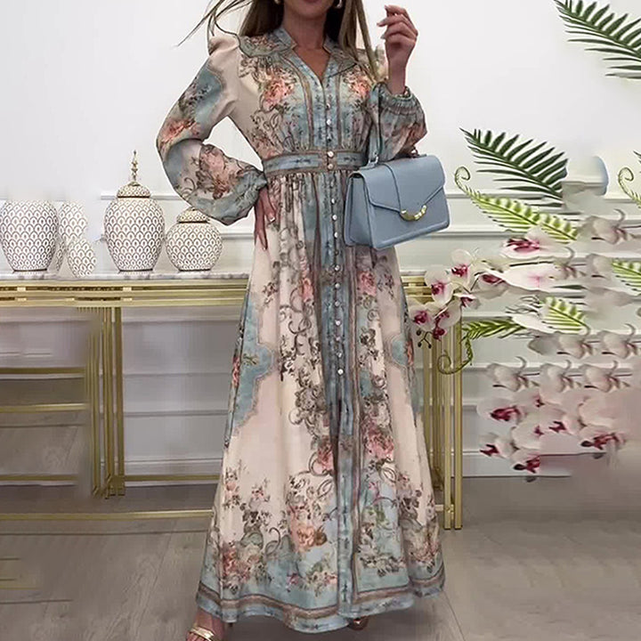 Damen Elegantes Maxikleid mit floralen Mustern Drune