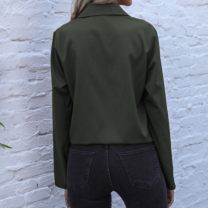 Damen Hemdbluse mit Kordelzug, Brusttaschen & lockerer Passform Drune