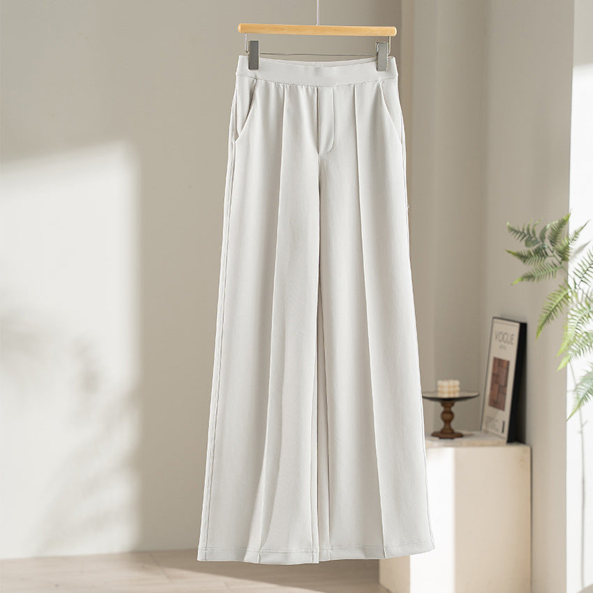 Damen Weite Palazzo-Hose aus Ponte-Jersey mit elastischem Komfortbund und Bügelfalte Drune