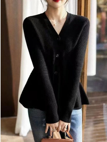 Damen elegante Strickjacke mit taillierter Passform Drune