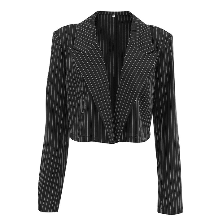 Damen Cropped Blazer im klassischen Streifenmuster Drune