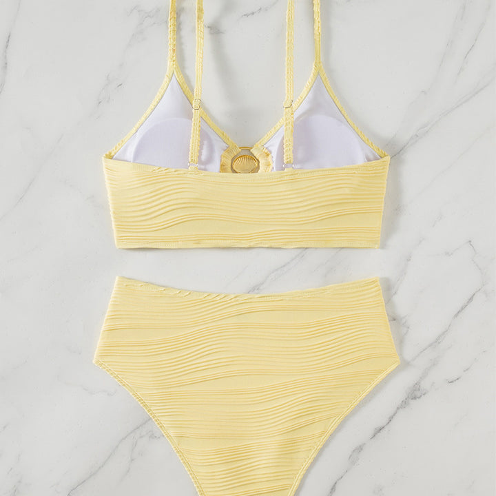 Damen Bikini-Set mit elastischem Muster und modischem Knotenverschluss Drune