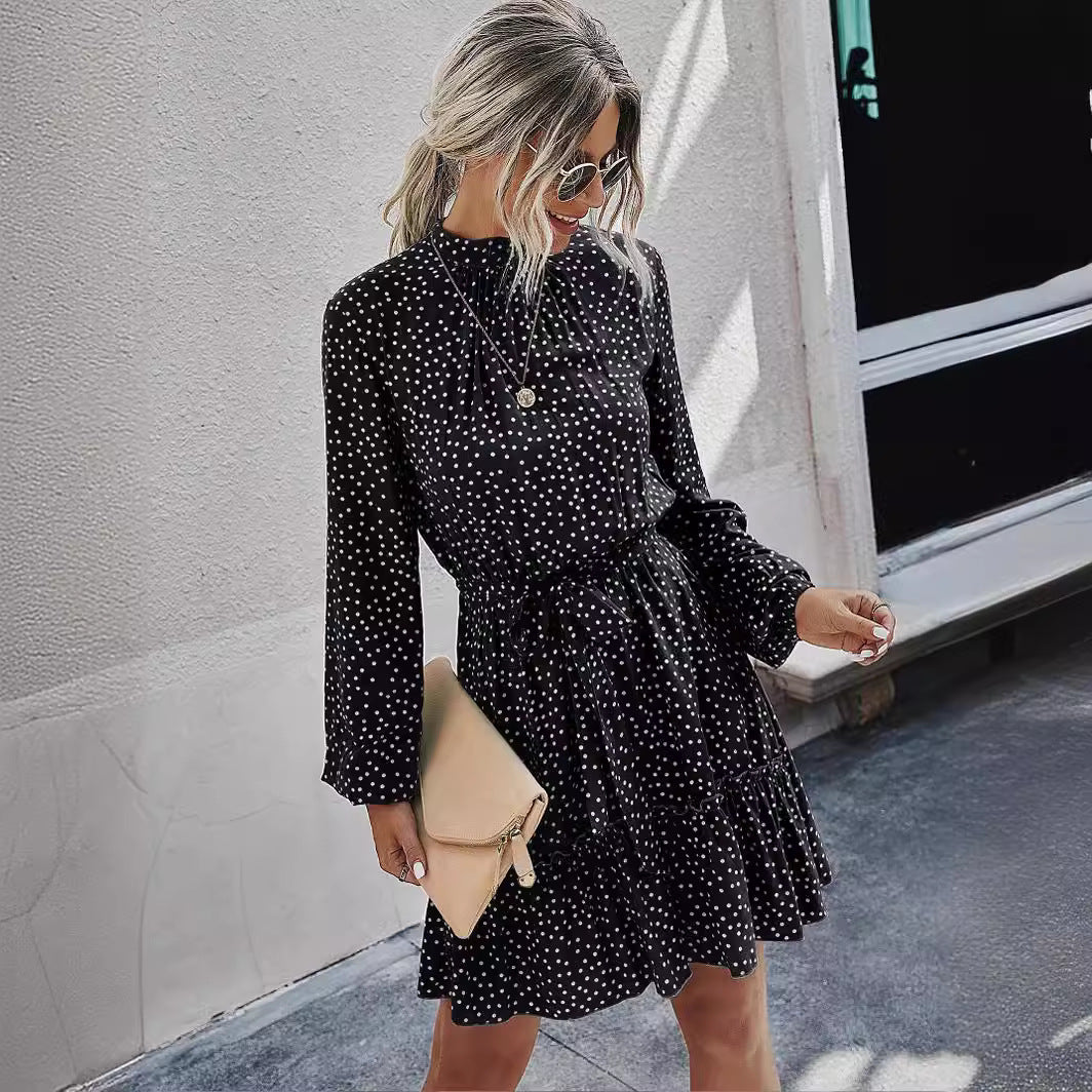 Damen Florale Rüschens Mini Kleid Drune