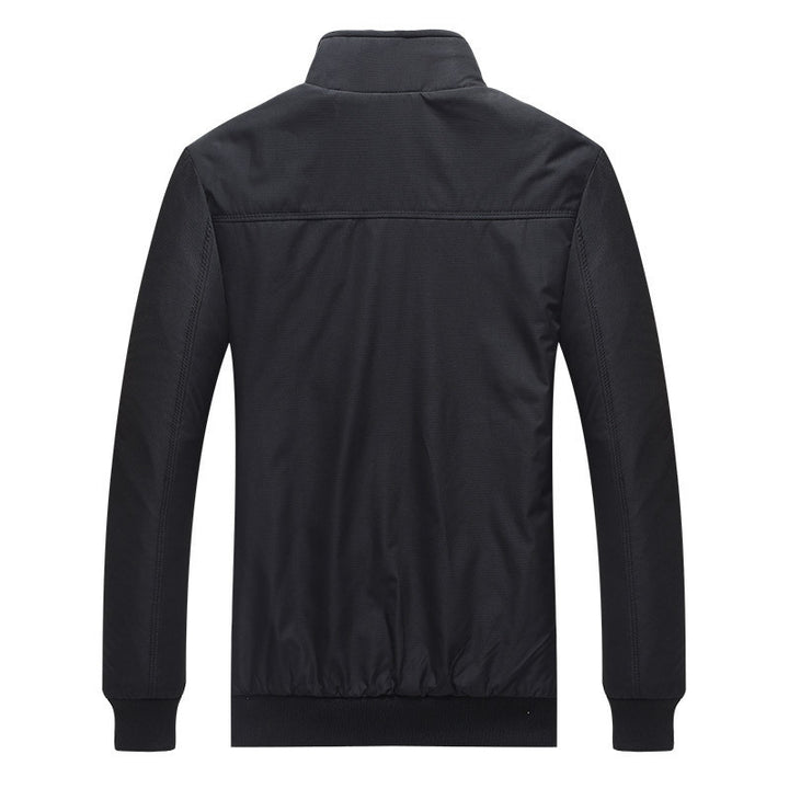 Herren Leichter Wind- und Wasserabweisender Blouson mit Stehkragen kariertem Innenfutter und Reißverschlusstaschen Drune