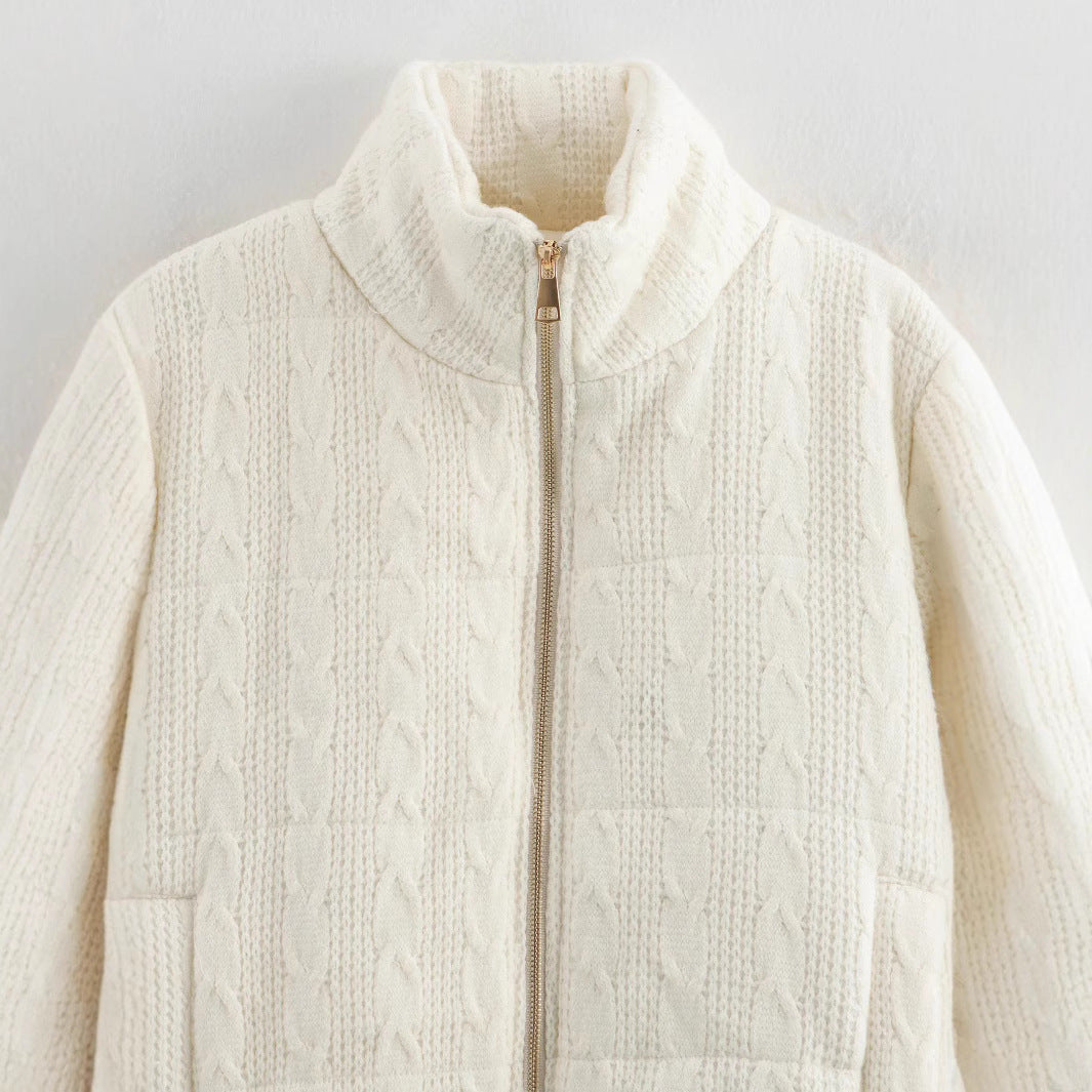 Damen gesteppte Jacke mit hochschließendem Kragen und seitlichen Taschen Drune