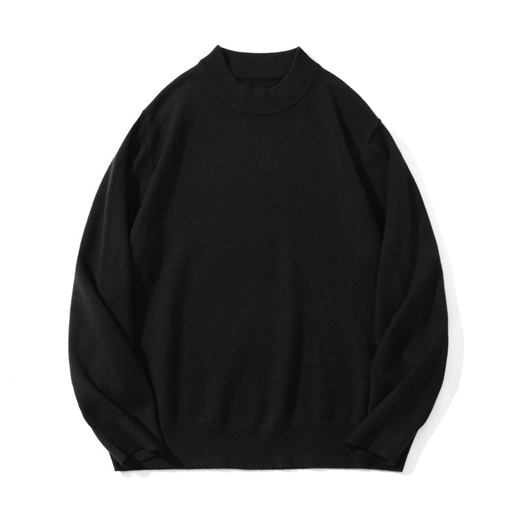 Unisex Feiner Strickpullover mit Mockneck, Oversize-Schnitt und gerippten Bündchen Drune