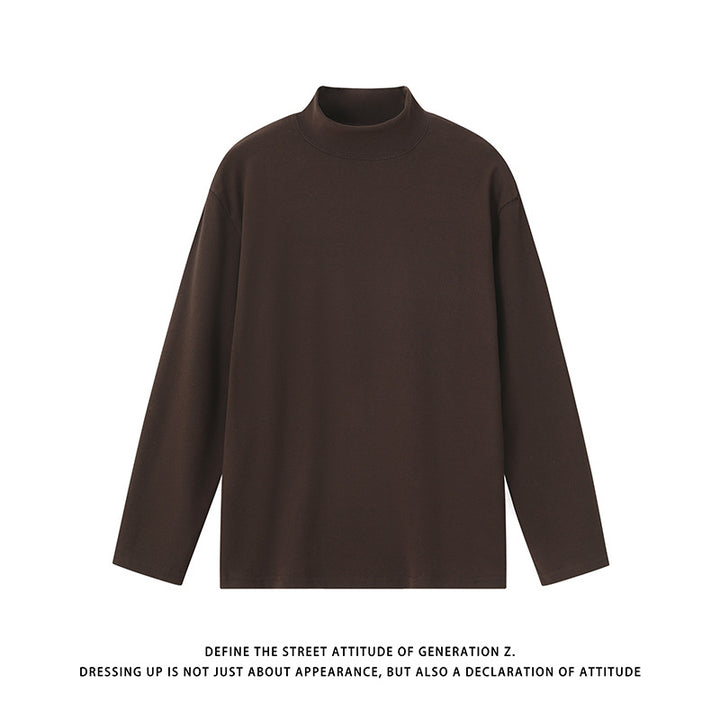 Unisex Minimalistischer Feinstrick-Mockneck-Pullover im Oversize-Relaxed‑Schnitt Drune