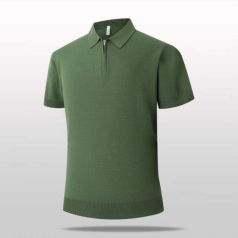 Herren Kurzarm Poloshirt mit Reißverschluss Drune