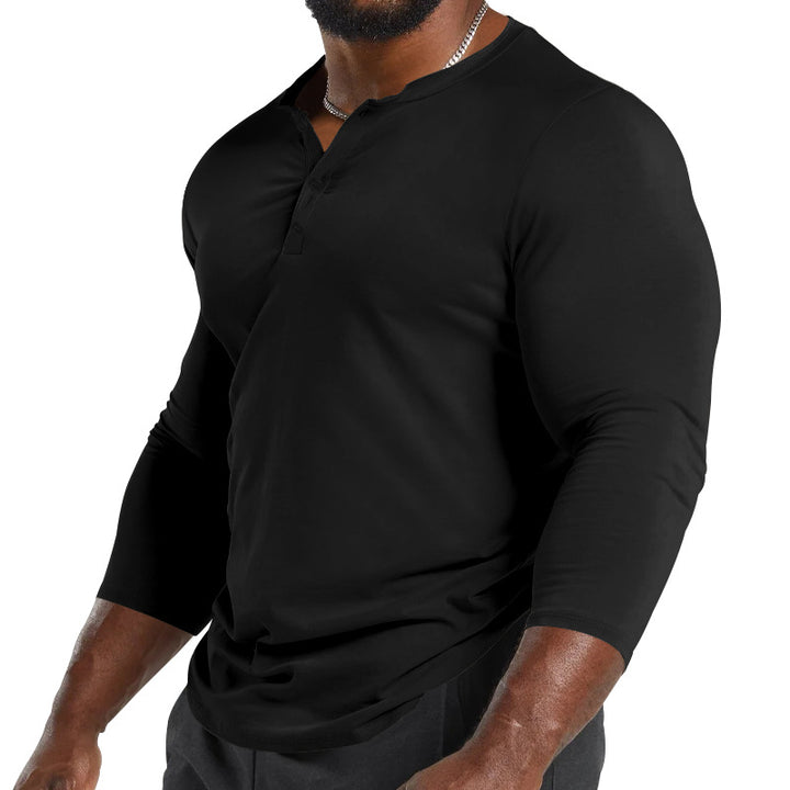 Herren Longsleeve Henley aus leichter Baumwollmischung Drune