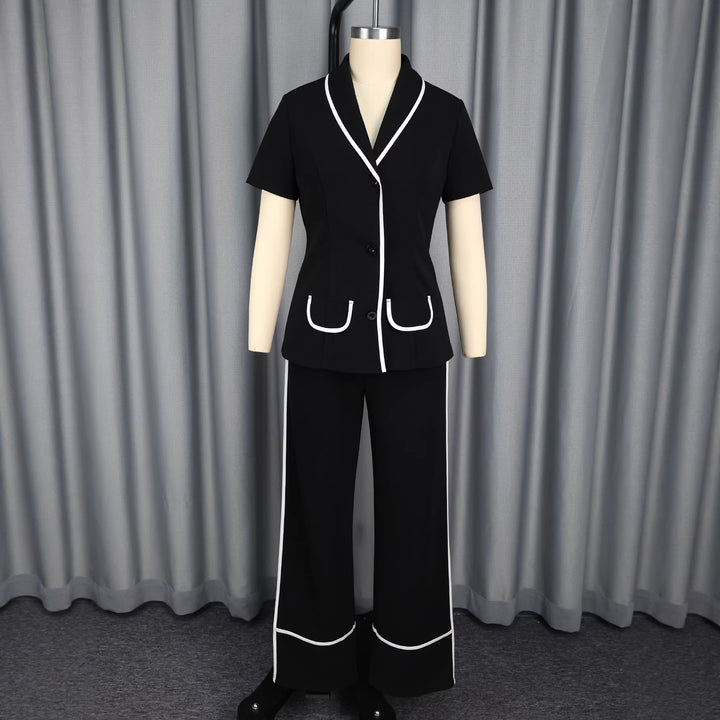 Damen Elegantes Blazer-Set mit kontrastierenden Akzenten Drune