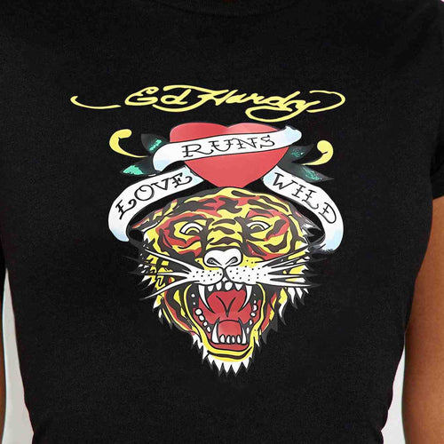 Damen T-Shirt mit kreativem Tiger-Motiv und inspirierendem Schriftzug Drune