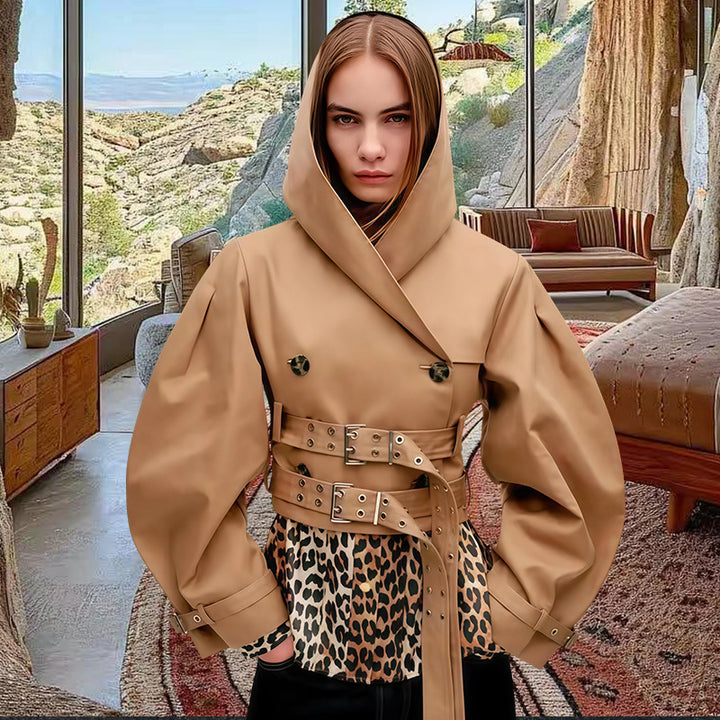 Damen elegante und modische Jacke mit angesagtem Tiermuster Drune