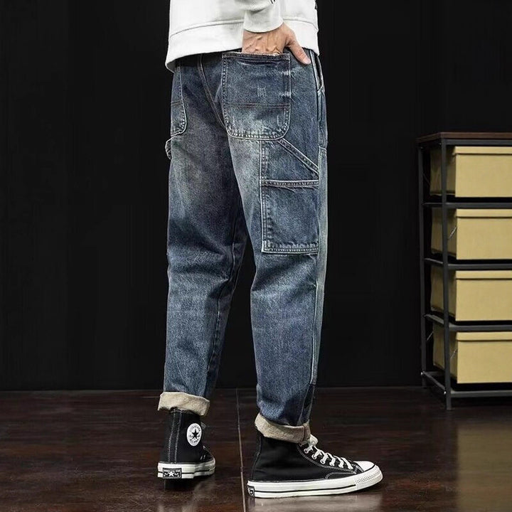 Herren Lässige Denim Cargo-Hose Drune
