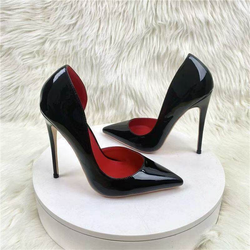 Damen spitze Stiletto Pumps mit glänzender Oberfläche Drune